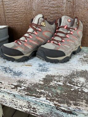 Merrell Women's Moab 3 Brown and Coral Hiking Boots